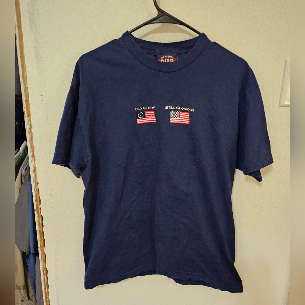 Vintage Embroidered Old Glory American Flag Tee